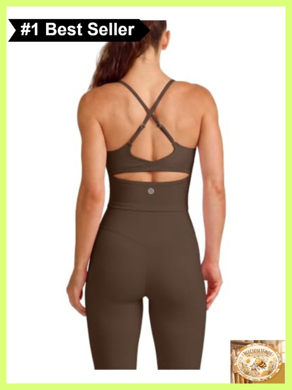 SUUKSESS Twist Back Workout Set Yoga Top Compression Leggings